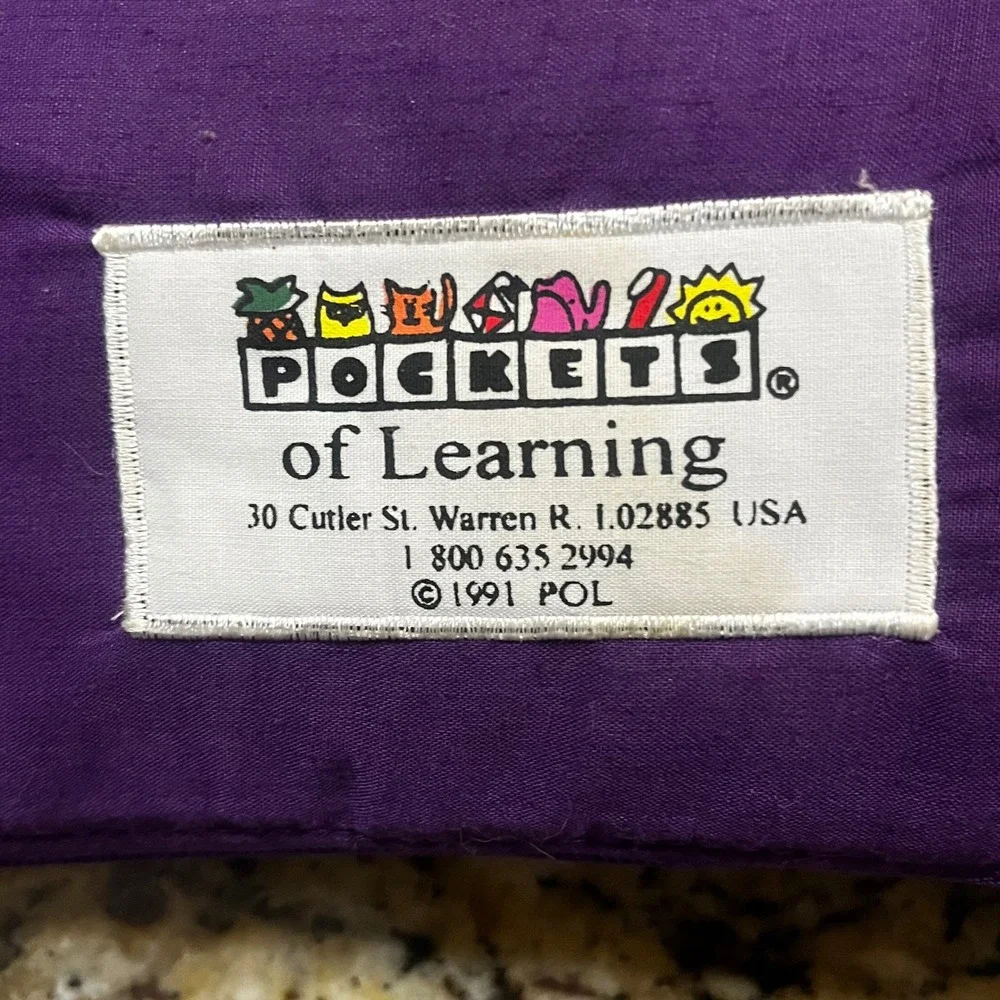 Vintage 1991 Pockets of Learning Lullaby and Goodnight Soft Activity Book Purple